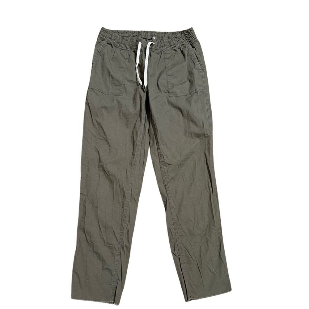 Vuori Ripstop Pant Womens Medium Dark Olive Green Organic Cotton Drawstring Pant
